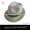 Hot selling cheap white pp braid fedora hat